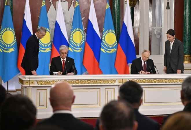 Токаев и Путин подписали декларацию о партнерстве и союзничестве