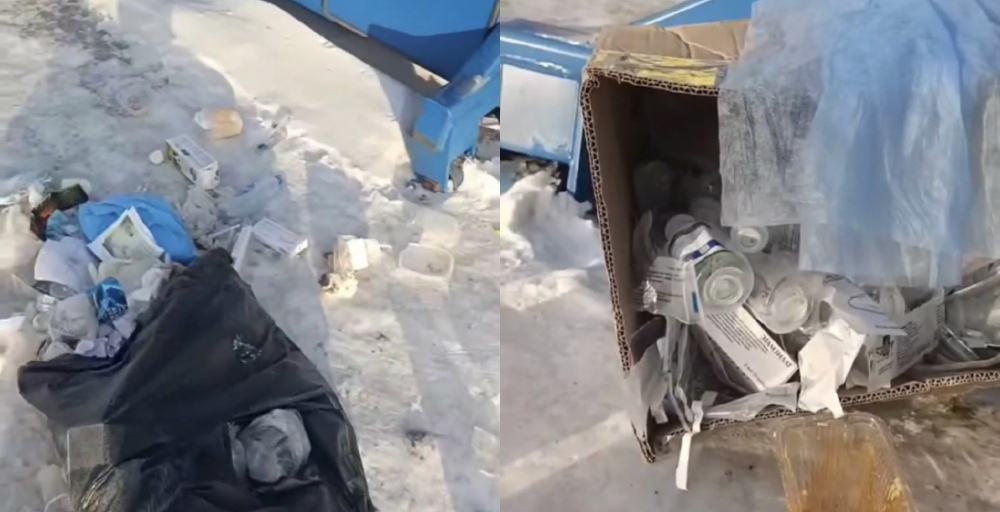 Карагандинцев возмутили медотходы на обычной мусорке