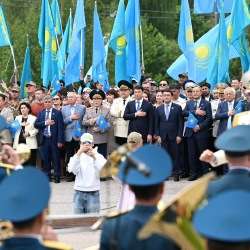 Алматыда Мемлекеттік рәміздер күніне орай Мемлекеттік Ту салтанатты түрде көтерілді